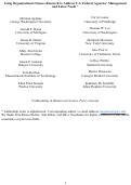 Cover page: Using Organizational Science Research to Address U.S. Federal Agencies’ Management and Labor Needs