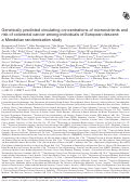 Cover page: Genetically predicted circulating concentrations of micronutrients and risk of colorectal cancer among individuals of European descent: a Mendelian randomization study