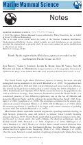 Cover page: North Pacific right whales (Eubalaena japonica) recorded in the northeastern Pacific Ocean in 2013