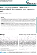 Cover page: Predicting environmental chemical factors associated with disease-related gene expression data