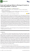 Cover page: Local and Landscape Effects to Biological Controls in Urban Agriculture-A Review.