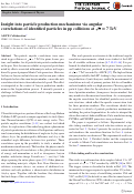 Cover page: Insight into particle production mechanisms via angular correlations of identified particles in pp collisions at s=7 TeV