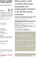 Cover page: RADseq analyses reveal concordant Indian Ocean biogeographic and phylogeographic boundaries in the reef fish Dascyllus trimaculatus