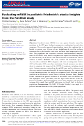 Cover page: Evaluating mFARS in pediatric Friedreichs ataxia: Insights from the FACHILD study.