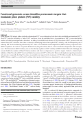 Cover page: Functional genomics screen identifies proteostasis targets that modulate prion protein (PrP) stability
