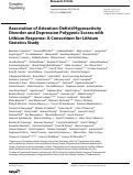 Cover page: Association of Attention-Deficit/Hyperactivity Disorder and Depression Polygenic Scores with Lithium Response: A Consortium for Lithium Genetics Study