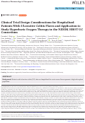 Cover page: Clinical Trial Design Considerations for Hospitalised Patients With Ulcerative Colitis Flares and Application to Study Hyperbaric Oxygen Therapy in the NIDDK HBOT-UC Consortium.