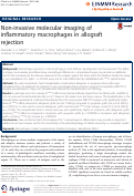 Cover page: Non-invasive molecular imaging of inflammatory macrophages in allograft rejection