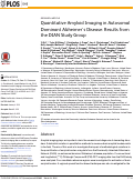 Cover page: Quantitative Amyloid Imaging in Autosomal Dominant Alzheimer’s Disease: Results from the DIAN Study Group