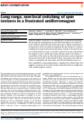 Cover page: Long-range, non-local switching of spin textures in a frustrated antiferromagnet