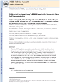 Cover page: Children's Oncology Group's 2013 blueprint for research: Stem cell transplantation