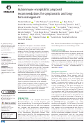 Cover page: Autoimmune encephalitis: proposed recommendations for symptomatic and long-term management.