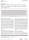 Cover page: Disparities in breast cancer care and research: report from a Breast Cancer Research Foundation sponsored workshop, 9–10 October 2014