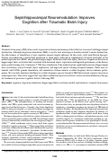 Cover page: Septohippocampal Neuromodulation Improves Cognition after Traumatic Brain Injury.