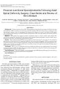 Cover page: Proximal Junctional Spondylodiscitis Following Adult Spinal Deformity Surgery: Case Series and Review of the Literature.