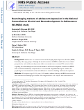 Cover page: Neuroimaging markers of adolescent depression in the National Consortium on Alcohol and Neurodevelopment in Adolescence (NCANDA) study