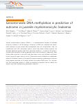 Cover page: GENOME WIDE DNA METHYLATION PROFILING IS PREDICTIVE OF OUTCOME IN JUVENILE MYELOMONOCYTIC LEUKEMIA