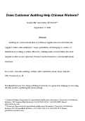 Cover page: Does Customer Auditing Help Chinese Workers?