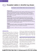 Cover page: Personalized medicine in interstitial lung diseases