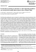 Cover page: Frontal Bone Healing Is Sensitive to Wnt Signaling Inhibition via Lentiviral-Encoded Beta-Catenin Short Hairpin RNA.