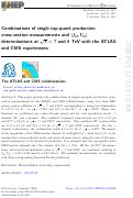 Cover page: Combinations of single-top-quark production cross-section measurements and |fLVVtb| determinations at s = 7 and 8 TeV with the ATLAS and CMS experiments