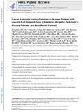 Cover page: Cancer outcomes among Parkinson's disease patients with leucine rich repeat kinase 2 mutations, idiopathic Parkinson's disease patients, and nonaffected controls