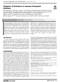 Cover page: Hallmarks of Resistance to Immune-Checkpoint InhibitorsHallmarks of Resistance to Immune-Checkpoint Inhibitors