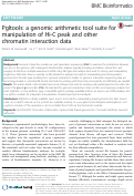 Cover page: Pgltools: a genomic arithmetic tool suite for manipulation of Hi-C peak and other chromatin interaction data