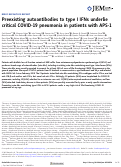 Cover page: Preexisting autoantibodies to type I IFNs underlie critical COVID-19 pneumonia in patients with APS-1