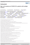 Cover page: Signs and symptoms of COVID‐19 in patients with multiple sclerosis