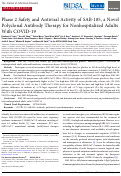 Cover page: Phase 2 Safety and Antiviral Activity of SAB-185, a Novel Polyclonal Antibody Therapy for Nonhospitalized Adults With COVID-19