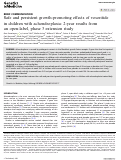 Cover page: Safe and persistent growth-promoting effects of vosoritide in children with achondroplasia: 2-year results from an open-label, phase 3 extension study