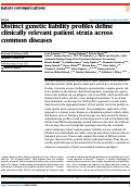 Cover page: Distinct genetic liability profiles define clinically relevant patient strata across common diseases.