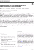 Cover page: Racial Discrimination and Health-Related Quality of Life: An Examination Among Asian American Immigrants