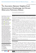 Cover page: The Association Between Neighborhood Socioeconomic Disadvantage and Chronic Obstructive Pulmonary Disease