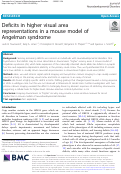 Cover page: Deficits in higher visual area representations in a mouse model of Angelman syndrome