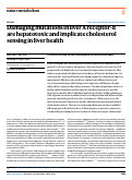Cover page: Damaging mutations in liver X receptor-α are hepatotoxic and implicate cholesterol sensing in liver health