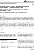 Cover page: Endothelial cell density in children with posterior polymorphous corneal dystrophy: a longitudinal case-control study