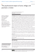 Cover page: The psychosocial impact of acne, vitiligo, and psoriasis: a review