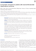 Cover page: A prognostic nomogram for patients with resected fibrolamellar hepatocellular carcinoma