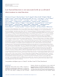 Cover page: Low thyroid function is not associated with an accelerated deterioration in renal function