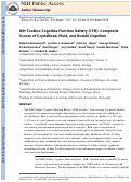 Cover page: VIII. NIH TOOLBOX COGNITION BATTERY (CB): COMPOSITE SCORES OF CRYSTALLIZED, FLUID, AND OVERALL COGNITION