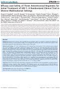 Cover page: Efficacy and Safety of Three Antiretroviral Regimens for Initial Treatment of HIV-1: A Randomized Clinical Trial in Diverse Multinational Settings