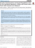 Cover page: Acoustic Communication and Sound Degradation: How Do the Individual Signatures of Male and Female Zebra Finch Calls Transmit over Distance?