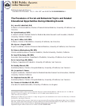 Cover page: The Prevalence of Social and Behavioral Topics and Related Educational Opportunities During Attending Rounds