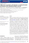 Cover page: SARS-CoV-2 vaccination and infection in ozanimod-treated participants with relapsing multiple sclerosis.