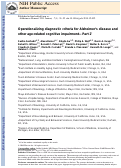 Cover page: Operationalizing diagnostic criteria for Alzheimer's disease and other age‐related cognitive impairment—Part 2