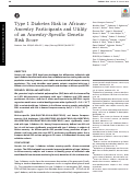 Cover page: Type 1 Diabetes Risk in African-Ancestry Participants and Utility of an Ancestry-Specific Genetic Risk Score