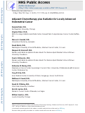 Cover page: Adjuvant Chemotherapy plus Radiation for Locally Advanced Endometrial Cancer