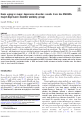 Cover page: Brain aging in major depressive disorder: results from the ENIGMA major depressive disorder working group